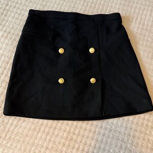 H&M A-line Black Skirt w/ Gold Buttons Size 6 ❤️